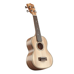 Fototapeta premium Elegant natural wood ukulele with smooth finish perfect for musicians of all levels transparent background