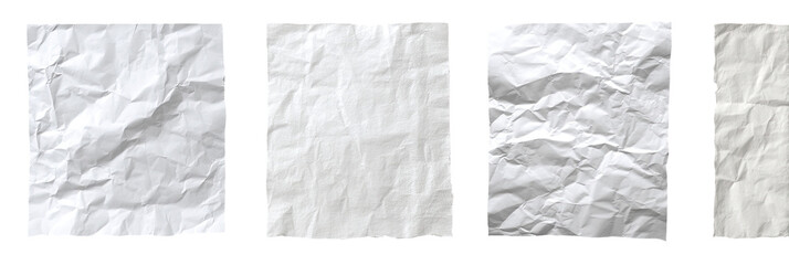 Crumpled white paper textures
