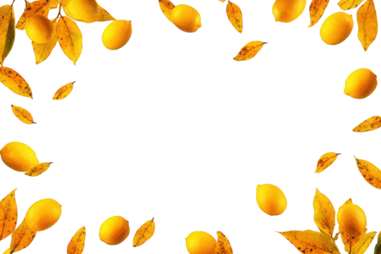 Autumnal fruit and leaf border