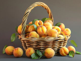 Fresh Basket of Harvested Peaches and Nectarines - Vibrant Summer Still Life Photography