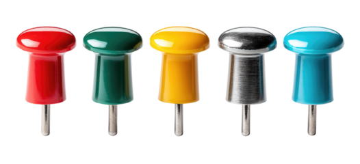 Colorful pushpins in a row (3)