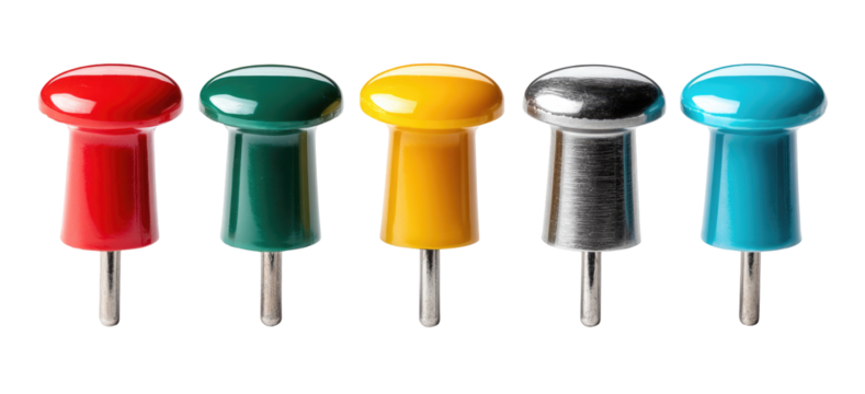 Colorful pushpins in a row (3)