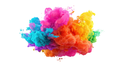 Vibrant ink explosion in a black background