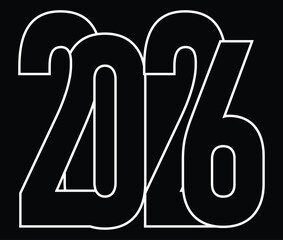 2026 new year design with colorful numbers. New year celebration concept . Vector illustration
