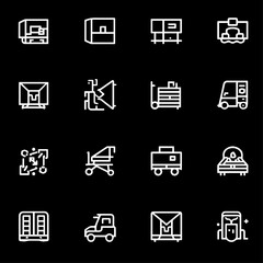 Warehouse Logistics and Inventory Management Icon Set – Line Vector Design