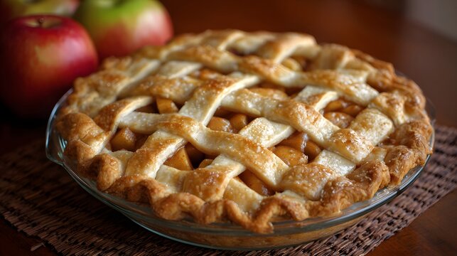 National Apple Pie Day Apple pie with lattice crust