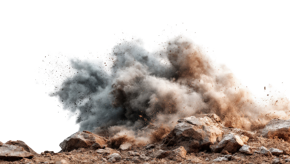 Explosive rock demolition