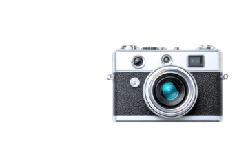 Retro camera, front view, simple design