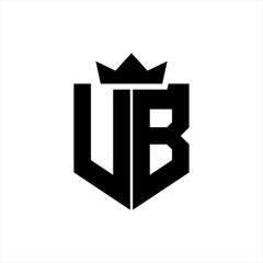 UB Vector image of a shield with a sharp geometric style and a pointed crown