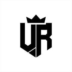 VR Vector image of a shield with a sharp geometric style and a pointed crown