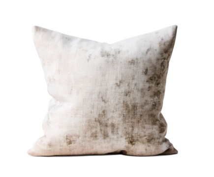 Pillow with a pattern of lines and dots on a transparent background