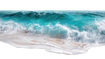 Powerful ocean waves crashing on a sandy beach
