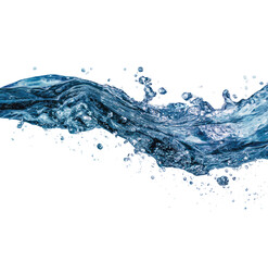 Water splashes flowing horizontally