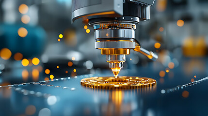 Precision laser cutting technology in action manufacturing facility industrial process high-tech environment close-up view innovation