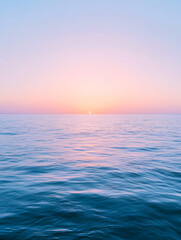 Obraz premium Peaceful Ocean Sunset: Tranquil Marine & Scenic Coastal Landscape at Dusk