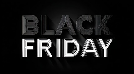 Bold Typographic Design for Black Friday Promotion on Dark Background