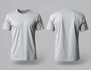 Front and back view of a plain white t-shirt