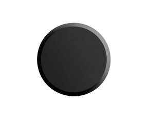 A solid, dark gray/black circle, smooth surface