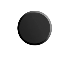 A solid, dark gray/black circle, smooth surface