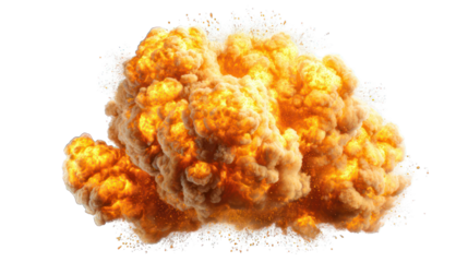 A large, fiery explosion cloud