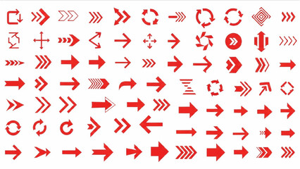 Red Arrow Set | Up, Down, Left, and Right Direction Vector Icons