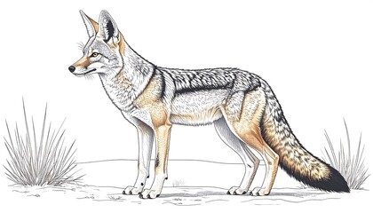 Side view of a desert fox