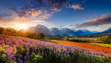 Obraz premium a breathtaking photo capturing the essence of a turner inspired landscape with photorealistic details and impressionist charm generative ai