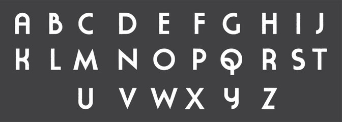 Creative decorative alphabet font set with artistic uppercase letters. Unique handwritten style typography design for posters, logos, and graphic projects. Modern stylish character collection.