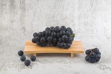 Bunch of organic black grapes.
