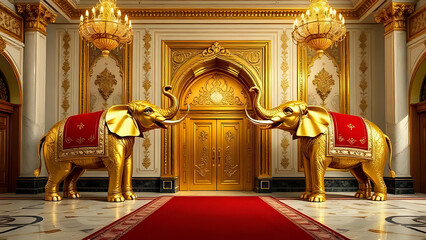 Interior of a royal palace lobby 