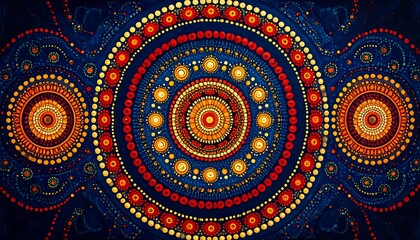 Circular Aboriginal dot art pattern