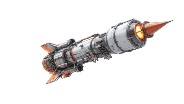 Futuristic rocket in flight - Powered by Adobe