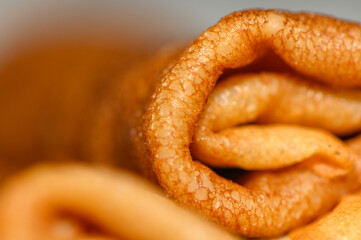 Stack of Golden Pancakes on Plate