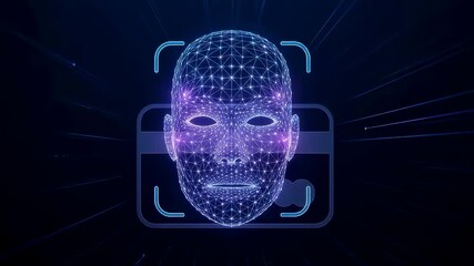 Payment identification through facial recognition technology. AI security scanning money card. Biometric face id for digital transaction. - Powered by Adobe
