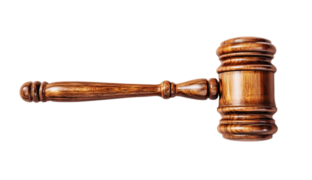 Wooden gavel, justice, law