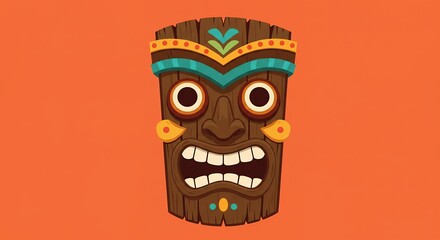 Polynesian tiki mask design