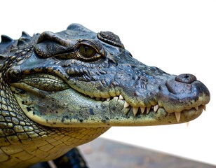Fototapeta premium Close-up of a young crocodile's head