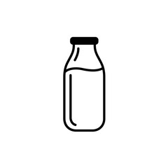 Minimalist Milk Bottle Line Art Illustration for Dairy Products