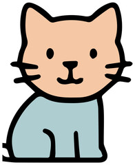 Adorable Cartoon Cat Wearing a Shirt