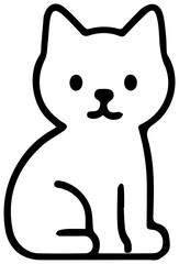 Adorable Cartoon Cat Simple Line Art Design