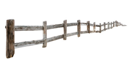 Fototapeta premium Rustic wooden fence stretching into the distance