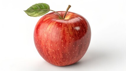 Red Apple with Leaf Studio Photography, Single Fruit, Clean Background, Product Shot, Food Photography Apple, Fruit