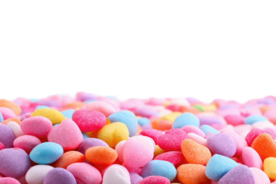 Colorful heart-shaped candies