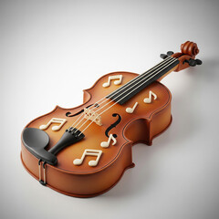 Fototapeta premium Violin Illustration with Notes