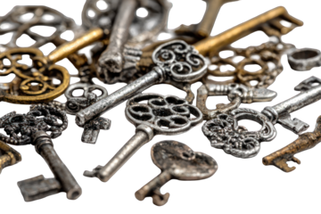 Antique keys, jumbled collection