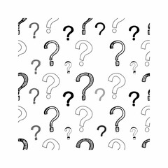 Set of hand drawn question marks isolated on white background. vector illustration.
