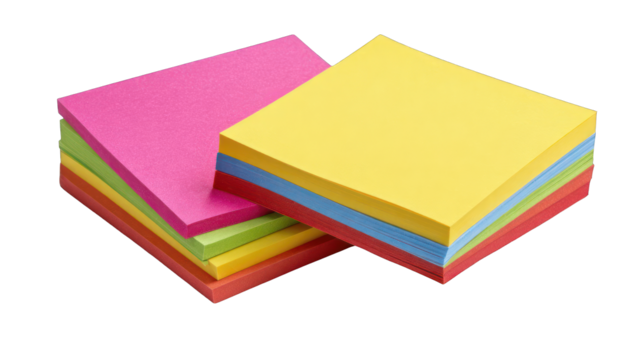 Stacked colorful sticky notes