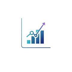 Uplifting Gradient Chart Icon for Business Growth, Financial Progress, and Data Analysis. Upward Trend Visualization for Success and Market Strategy.