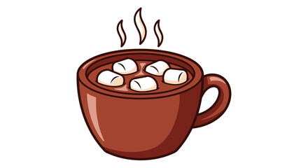 Steaming Mug of Hot Chocolate with Marshmallows.