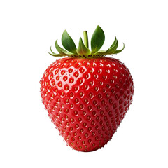 Fresh Red Strawberry with Water Drops Isolated on White Background - Ripe, Juicy, Organic Fruit for Healthy Eating and Summer Delights